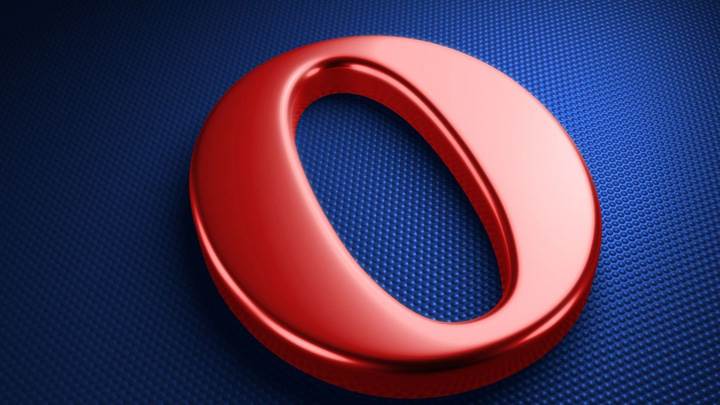 Opera LoGo On Blue Dotted Background